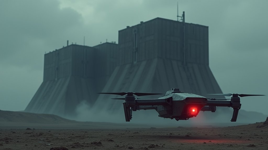 Cinematic wide angle shot of a naval fleet in a tense sea near the Strait of Hormuz symbolizing the global conflict and its impact on oil transport